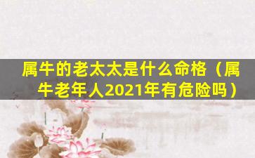 属牛的老太太是什么命格（属牛老年人2021年有危险吗）